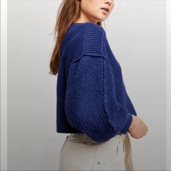 NWT Free People Sea Bright Pullover / Blue - Picture 5 of 8